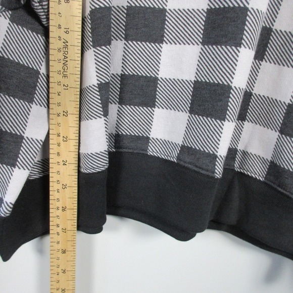 PINK Victoria's Secret Sweatshirt Women XL Buffalo Plaid Oversized Lounge 398 - Picture 10 of 11